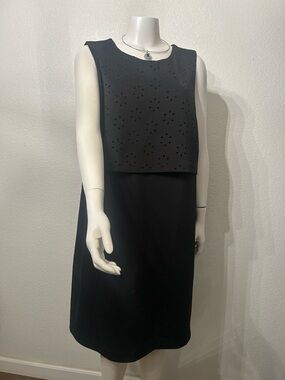 Layered Top Metaphor Fitted Sleeveless Lined Dress 2X